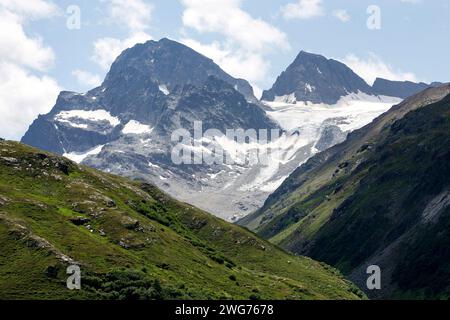 Blick Auf Den Ochsentaler Gletscher Von Der Bielerhöhe In Vorarlberg, Österreich Stockfoto