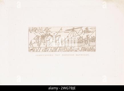 Wilhelm I. der Eroberer auf der Stickerei der Königin Mathilde, Daniël Vulaard (I), 1776–1851 Druck Amsterdam Papier Ätzstickerei (Ornamentik) Bayeux Stockfoto