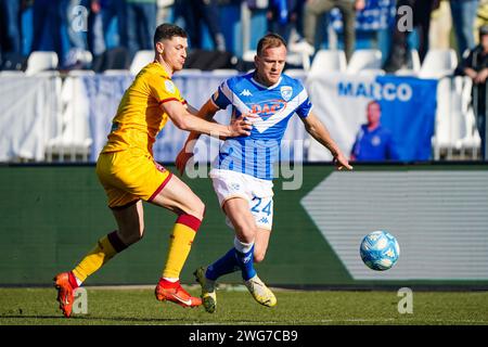 Brescia, Italien. Februar 2024. Lorenzo Dickmann (Brescia Calcio) während des Spiels Brescia Calcio vs AS Cittadella, italienischer Fußball Serie B in Brescia, Italien, 03. Februar 2024 Credit: Independent Photo Agency/Alamy Live News Stockfoto