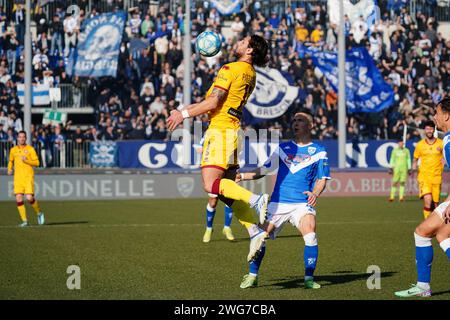 Brescia, Italien. Februar 2024. Filippo Pittarello (AS Cittadella) während Brescia Calcio vs AS Cittadella, italienisches Fußball-Spiel der Serie B in Brescia, Italien, 03. Februar 2024 Credit: Independent Photo Agency/Alamy Live News Stockfoto