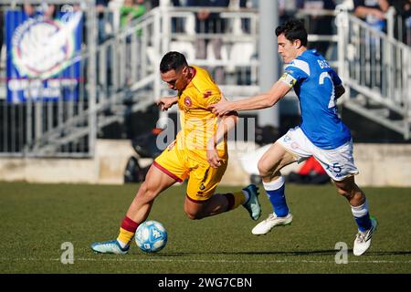 Brescia, Italien. Februar 2024. Lorenzo Carissoni (AS Cittadella) während Brescia Calcio vs AS Cittadella, italienisches Fußball-Spiel der Serie B in Brescia, Italien, 03. Februar 2024 Credit: Independent Photo Agency/Alamy Live News Stockfoto