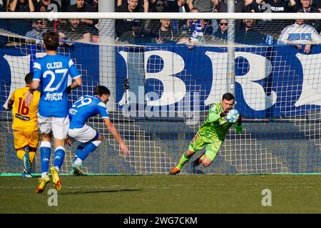 Brescia, Italien. Februar 2024. Elhan Kastrati (AS Cittadella) während Brescia Calcio vs AS Cittadella, italienisches Fußball-Spiel der Serie B in Brescia, Italien, 03. Februar 2024 Credit: Independent Photo Agency/Alamy Live News Stockfoto