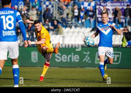 Brescia, Italien. Februar 2024. Luca Pandolfi (AS Cittadella) bei Brescia Calcio vs AS Cittadella, italienisches Fußball-Spiel der Serie B in Brescia, Italien, 03. Februar 2024 Credit: Independent Photo Agency/Alamy Live News Stockfoto