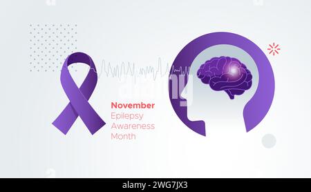 Epilepsie - Ein neurologischer Zustand - Awareness Month - Stock Illustration als EPS 10 File Stock Vektor