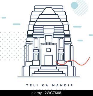 TeLi ka Mandir - Telika Tempel - Gwalior - Stock Illustration als EPS 10 Datei Stock Vektor