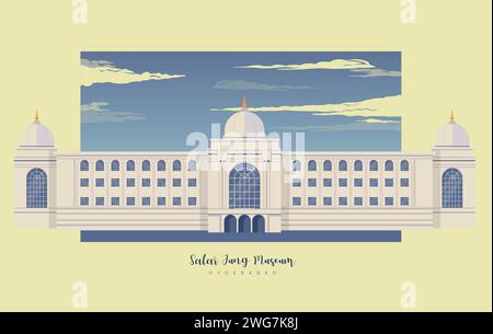 Salar Jung Museum - Hyderabad, Telangana - Stock Illustration als EPS 10 Datei Stock Vektor