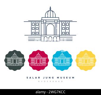 Salar Jung Museum - Hyderabad, Telangana - Stock Illustration als EPS 10 Datei Stock Vektor