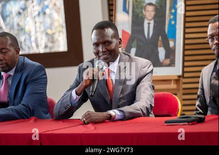Miramas, Frankreich. Februar 2024. Paul Kibii Tergat während des Treffens Miramas Metropole 2024, World Athletics Indoor Tour Silver am 2. Februar 2024 im Miramas Métropole Stadion in Miramas, Frankreich - Foto Florian Frison/DPPI Credit: DPPI Media/Alamy Live News Stockfoto
