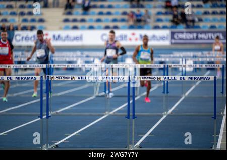 Miramas, Frankreich. Februar 2024. Ambiente während des Meetings Miramas Metropole 2024, World Athletics Indoor Tour Silver am 2. Februar 2024 im Miramas Métropole Stadion in Miramas, Frankreich - Foto Florian Frison/DPPI Credit: DPPI Media/Alamy Live News Stockfoto