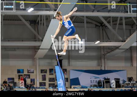 Miramas, Frankreich. Februar 2024. Romain EMIG während des Treffens Miramas Metropole 2024, World Athletics Indoor Tour Silver am 2. Februar 2024 im Miramas Métropole Stadion in Miramas, Frankreich - Foto Florian Frison/DPPI Credit: DPPI Media/Alamy Live News Stockfoto