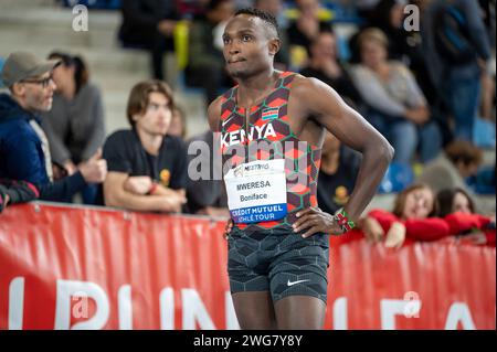 Miramas, Frankreich. Februar 2024. Boniface MWERESA während des Treffens Miramas Metropole 2024, World Athletics Indoor Tour Silver am 2. Februar 2024 im Miramas Métropole Stadion in Miramas, Frankreich - Foto Florian Frison/DPPI Credit: DPPI Media/Alamy Live News Stockfoto