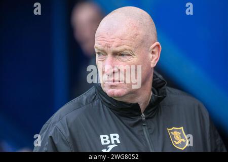 Glasgow, Großbritannien. Februar 2024. Rangers FC spielt Livingston FC im Ibrox Stadium, dem Heimstadion der Rangers, in einem Cinch Scottish Premiership-Spiel. Die Rangers sind derzeit 2. In der Liga, 5 Punkte hinter Celtic und Livingston FC liegen mit nur 13 Punkten am unteren Ende der Liga. Quelle: Findlay/Alamy Live News Stockfoto