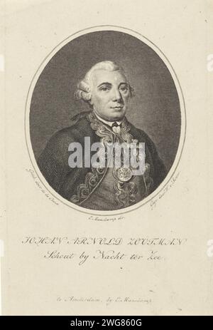 Porträt von Johan Arnold Zoutman, Willem van Senus, After de la Croix, 1822–1826 Porträt des Vizeadmiral Johan Arnold Zoutman. Amsterdamer Papierätzung/Gravur Stockfoto