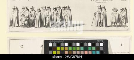 Der Trauerzug Frederik Hendriks (Platte Nr. 2), 1647, 1647 – 1651 gedruckt der Trauerzug von Stadholder Frederik Hendrik in den Haag am 10. Mai 1647. Platte Nr. 2 mit einem Teil der Prozession, über dem Volk ist ihre Funktion. Teil einer Serie von 30 Platten und 20 Textmagazinen, die zusammengesteckt werden sollen. Druckerei: Nord-Niederlande: Der Hagueprinter: Amsterdamer Papierätzkortege, Trauerprozession den Haag Stockfoto