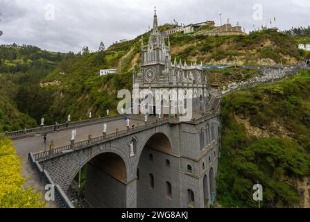 Heiligtum von Las Lajas, Wallfahrtsort und zweites Wunder Kolumbiens, in Ipiales Stockfoto