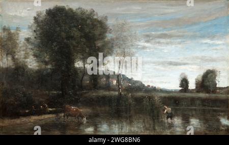 Teich in Ville-d'Avray. Jean Baptiste Camille Corot. Ende der 1860er Jahre Stockfoto