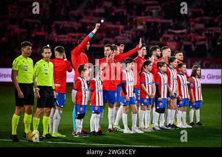 Girona, Spanien. Februar 2024. La Liga EA Sports Spiel zwischen Girona FC und Real Sociedad am 3. Februar 2024 im Estadio Municipal de Montilivi in Girona, Spanien. Foto von Felipe Mondino Credit: Unabhängige Fotoagentur/Alamy Live News Stockfoto