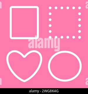 Set mit geometrischen weißen Rahmen. Vektorabbildung. Vektorabbildung. Stock Vektor