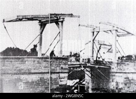 Pont Van-Gogh, ursprünglich Pont de Langlois genannt, Langlois' Brücke. Die Zugbrücke, 1902. Es war Gegenstand zahlreicher Gemälde und Zeichnungen von Vincent van Gogh Stockfoto