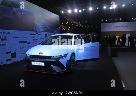 Hyundai Ioniq 5 N während der Pressevorführung am Freitag während der größten Elektrofahrzeugmesse Europas, der eCarExpo, in der Friends Arena in Stockholm, Schweden. Stockfoto