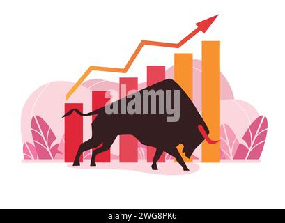 Bullish Stock Increase Chart Illustrations Design Stock Vektor