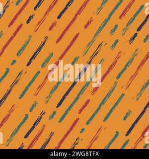 Pinselstreifen Grunge Nahtlose Muster Hintergrund Vektor Design Stock Vektor