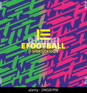 Eccer T-Shirt nahtloses Muster diagonaler Hintergrund Vektor-Design. Eccer-Spiel Stock Vektor