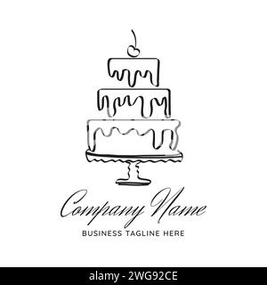 Abstraktes Design Mit Cake Outline-Logo Stock Vektor