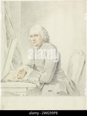 Porträt von Cornelis Ploos van Amstel, Jacobus kauft, 1767 Zeichenpapier. Kreideporträt, Selbstporträt des Künstlers. Historische Personen Stockfoto