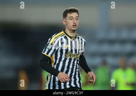 Alessandria, Italien. Februar 2024. Jonas Rouhi von Juventus während des Spiels der Serie C im Stadio Giuseppe Moccagatta gegen Alessandria, Turin. Der Bildnachweis sollte lauten: Jonathan Moscrop/Sportimage Credit: Sportimage Ltd/Alamy Live News Stockfoto