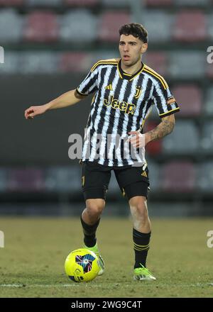 Alessandria, Italien. Februar 2024. Luis Hasa von Juventus während des Spiels der Serie C im Stadio Giuseppe Moccagatta gegen Alessandria, Turin. Der Bildnachweis sollte lauten: Jonathan Moscrop/Sportimage Credit: Sportimage Ltd/Alamy Live News Stockfoto