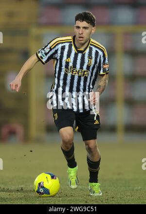 Alessandria, Italien. Februar 2024. Luis Hasa von Juventus während des Spiels der Serie C im Stadio Giuseppe Moccagatta gegen Alessandria, Turin. Der Bildnachweis sollte lauten: Jonathan Moscrop/Sportimage Credit: Sportimage Ltd/Alamy Live News Stockfoto