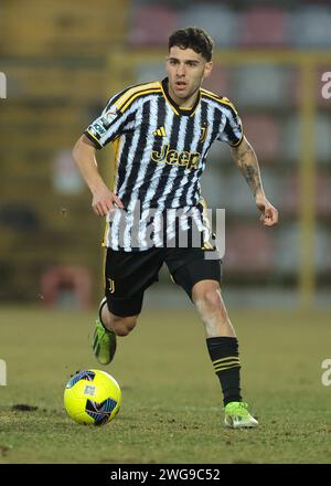 Alessandria, Italien. Februar 2024. Luis Hasa von Juventus während des Spiels der Serie C im Stadio Giuseppe Moccagatta gegen Alessandria, Turin. Der Bildnachweis sollte lauten: Jonathan Moscrop/Sportimage Credit: Sportimage Ltd/Alamy Live News Stockfoto