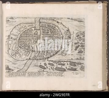 Paris belagert von Hendrik IV. Und von Parma befreit, 1590, 1590 – 1612 Druck Paris belagert von König Heinrich IV. Und vom Herzog von Parma am 19. August 1590 befreit. Karte der Stadt Paris mit dem Standort der Truppen Heinrichs IV. Und des Herzogs von Parma. Mit 12 Zeilen auf Deutsch. Unten links nummeriert: 266. Der Ausdruck ist Teil eines Albums. Kölner Papier graviert Stadtpläne. Belagerung, Position Krieg Paris Stockfoto