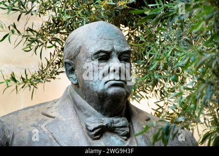 Büste von Winston Churchill - Malta Stockfoto