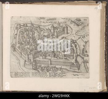 Biron Rijon für Hendrik IV., 1595, 1595 – 1597 Druck Dijons Erleichterung durch die Truppen König Heinrich IV. Unter dem Kommando von Biron, Mai 1595. Mit 12 Zeilen auf Deutsch. Unten links nummeriert: 306. Der Ausdruck ist Teil eines Albums. Kölner Papierätzer, der die Belagerung mit Hilfe von außen aufhebt, entlastet Dijon Stockfoto