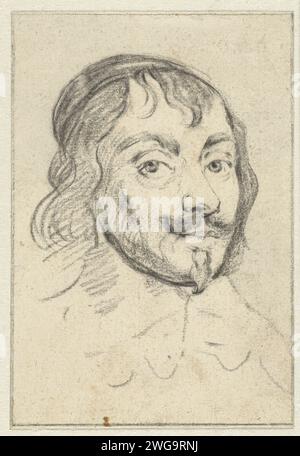 Porträt von Constantijn Huygens I., Jan Lievens (möglich), 1617 - 1674 Zeichenpapier. Historische Personen aus Kreide Stockfoto