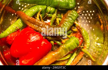 Mischung verschiedener Paprika Stockfoto