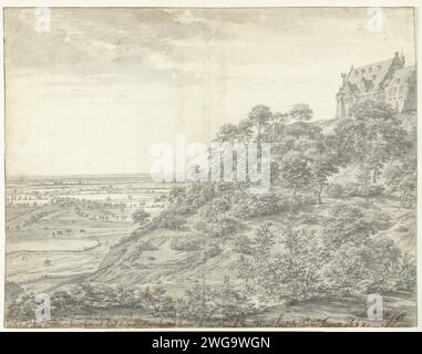 Blick auf den Elter Berg, Joris van der Haagen, Zeichenpapier 1664. Kreidepinselkirche (außen). Niedergebirgsland Eltenberg. Hoch-elel. Deutschland Stockfoto