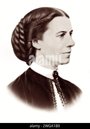 Clara (Clarissa Harlowe) Barton (1821–1912), amerikanische Autodidaktin, die das amerikanische Rote Kreuz gründete. Stockfoto