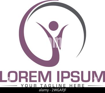 Yoga-Logo. Einzigartiges und modernes Yoga-Logo-Design. Stock Vektor