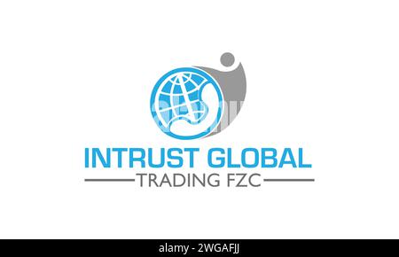 Logo-Design für Mann und Welt. Stock Vektor