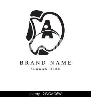 Moderner und einzigartiger Buchstabe da, AD Initialen Logo Design, anfängliches Kleinbuchstaben Logo da Stock Vektor