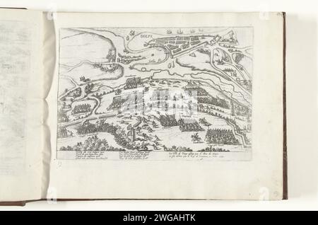 Dieppe befreit von Hendrik IV., 1590, 1590 – 1612 Drucke die belagerte Dieppe entlastet von Hendrik IV., 11. Februar 1590. Die Schlacht im Vordergrund, in der Ferne eine Karte der Stadt Dieppe in einer knappen Perspektive. Mit 8 Zeilen auf Deutsch und 2 Zeilen auf Französisch. Nicht Nummeriert. Kölner Papierätzkampf, Kampf im Allgemeinen Dieppe Stockfoto