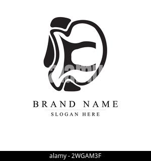 Modernes und einzigartiges Logo mit DC-Initialen, Anfangsbuchstaben mit Kleinbuchstaben und DC-Logo Stock Vektor