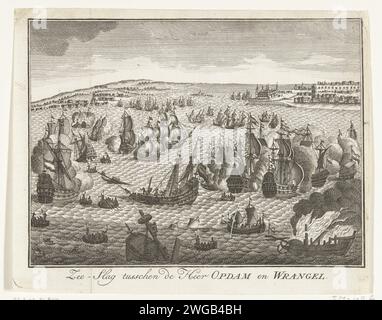 Seeschlacht in der Sont, 1658, 1750 – 1752 Drucken die Schlacht der Sont, zwischen der Staatsflotte unter Admiral Jacob Baron van Wassenaer, Lord von Obdam, und der schwedischen Flotte unter Admiral Carl Gustaf Wangel, 8. November 1658. Nordniederländische Papierätzschlacht (+ Marinestreitkräfte) Stockfoto