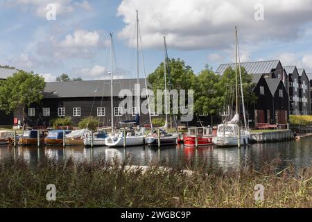 Boote auf einem Kanal in Kopenhagen *** Boote auf einem Kanal in Kopenhagen Stockfoto