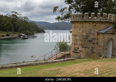 Port Arthur Historic Site, ehemalige Sträftensiedlung, auf der Tasman Peninsula, Tasmanien, Australien. Stockfoto