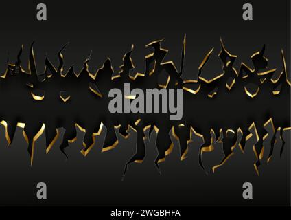 Abstrakter schwarzer und goldener Hintergrund für Wandlöcher Stock Vektor