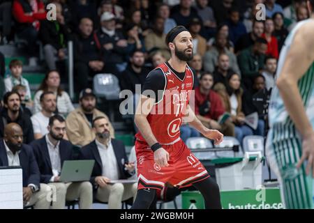 (C) Denis TRASFI / MAXPPP - au Palais des Sports de Nanterre le 03-02-2024 - Basketball BETCLIC ELITE - Nanterre 92 - Cholet Basket - Vojtech Hruban Stockfoto